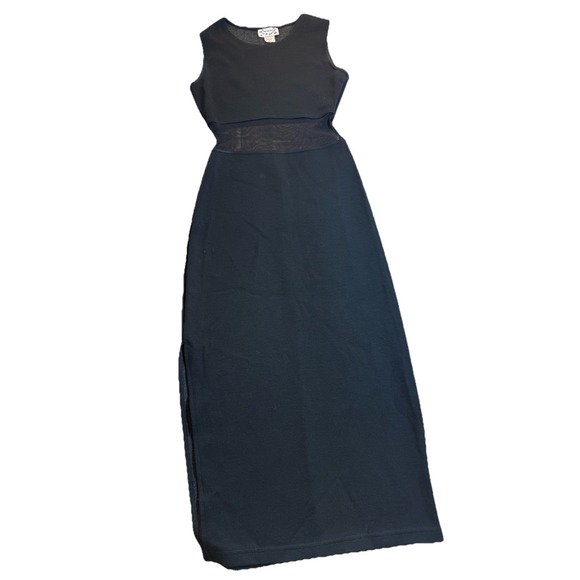 VTG 90s Breakin' Hearts Dress WMNS SM Black Sheer Mesh Sleeveless NYEParty Goth - Picture 2 of 10